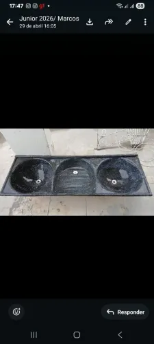 Pia/ Tanque de Fibra com 2 cubas