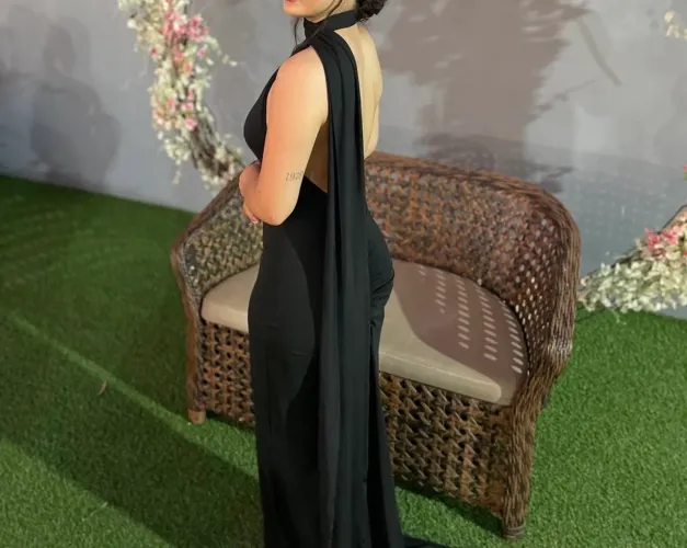 Vestido de festa longo costas nuas