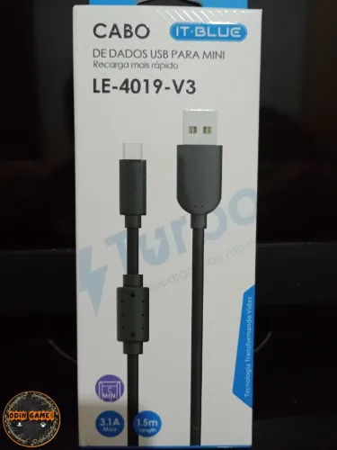Cabo carregador Turbo controle PS3. Produto de qualidade. Cabo V3. Playstation 3 e outros.