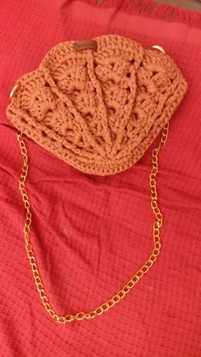 Bolsa crochê concha