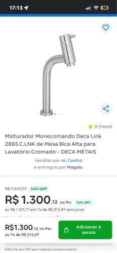 Torneiras deca ambas água quente e fria
