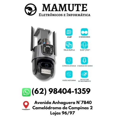 Câmera Wifi Externa A Prova D'água 6.mp Lente Dupla 4K Zoom Visão Noturna Sc-b42 It-blue