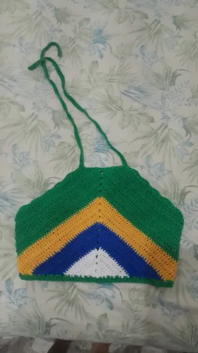 Cropped crochê do Brasil
