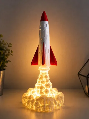Luminária Foguete LED - Ilumine Sua Decoração com Estilo