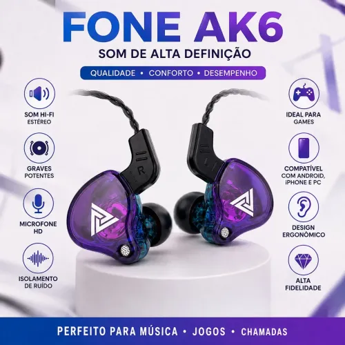 Fone Gamer AK6 HI-Fi