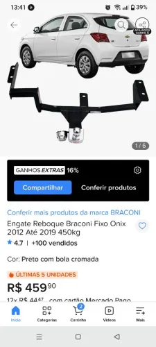 Vendo esse engate reboque, do Ônix até 2019. 300,00