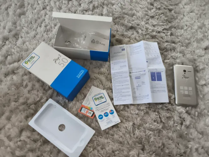 Kit Acessórios Alcatel Pop 3 5.0 (Caixa + Manuais + Tampa Original)