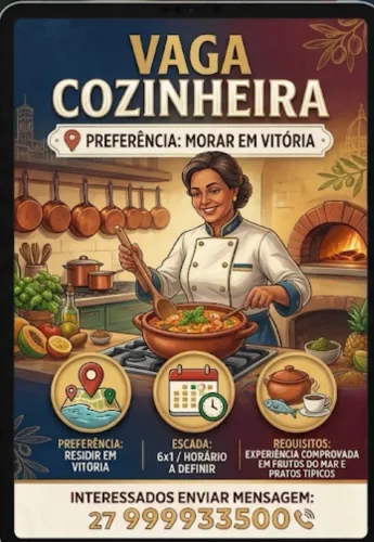 Vaga cozinheira 