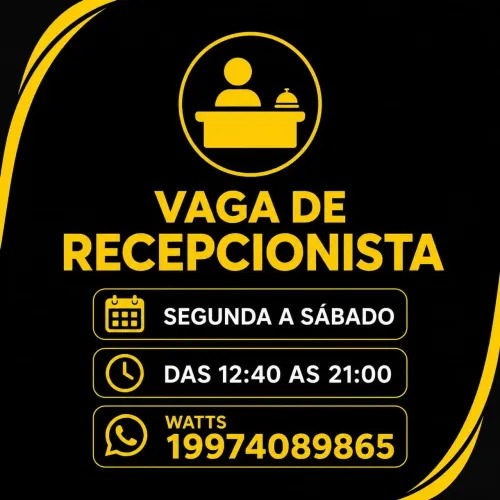 Vaga de recepcionista