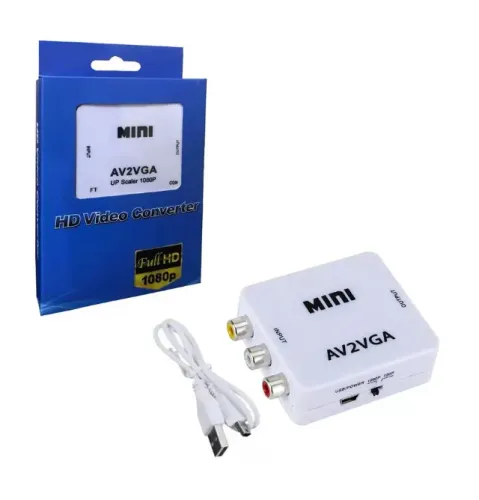 Adaptador Conversor AV Rca para Vga 1080p