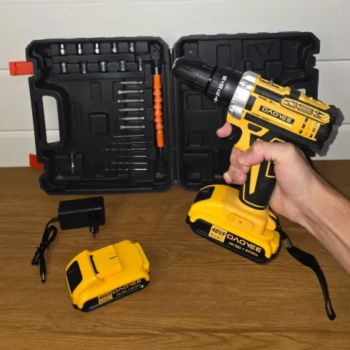 Kit Parafusadeira e Furadeira Sem Fio 2 Baterias 48V Bivolt