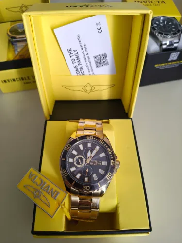 Original Novo Invicta Relógio masculino de quartzo Pro Diver de aço inoxidável - 46 mm<br>