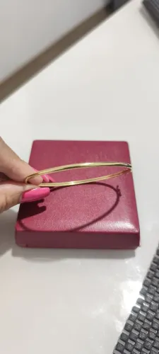 Lindo Bracelete Liso Em Ouro 18k-750 