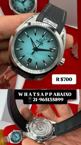 Relógio OMEGA SEAMASTER AQUA TERRA AUTOMÁTICO MOSTRADOR AZUL TURQUESA 