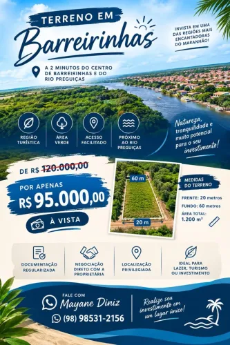 TERRENO DOCUMENTADO EM BARREIRINHAS