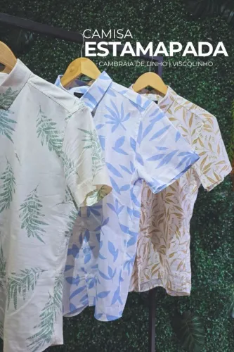 Camisa Linho Estampada