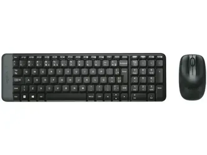 Teclado e Mouse sem fio Logitech MK220 com Design Compacto