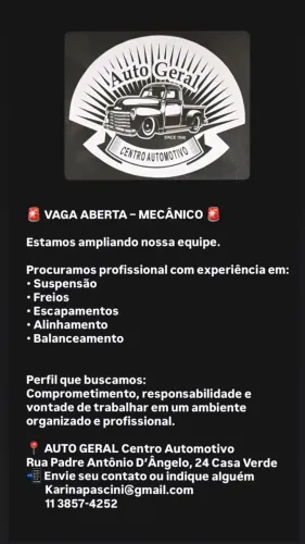 Mecânico de suspensão (sem motor) - seg a sex - Zona Norte SP
