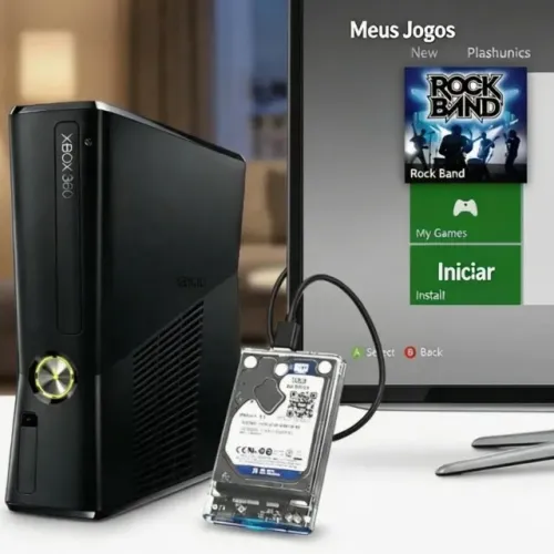 Super Hd 500gb + Games Xbox 360 Xploit Transparente