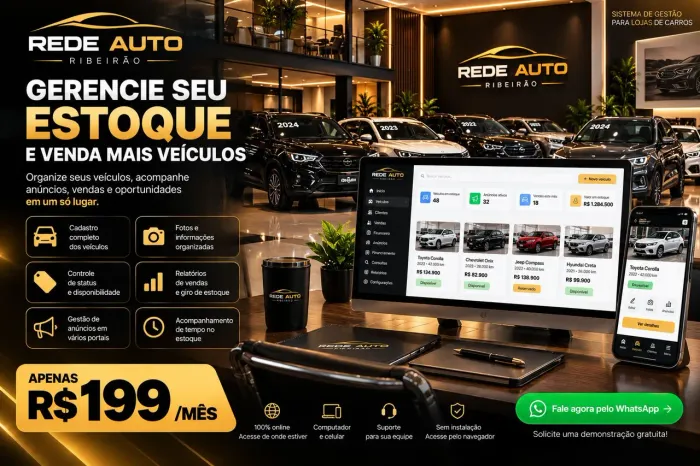 Sistema para Controle de Estoque de Veículos | R$ 199/mês