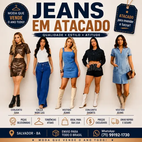 JEANS FEMININO EM ATACADO | Calças, Vestidos e Conjuntos