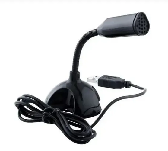 Microfone USB para PC Notebook Computador haste flexível 