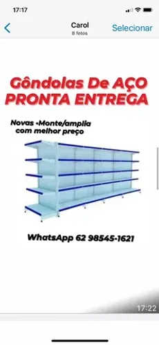 Gôndolas central e parede