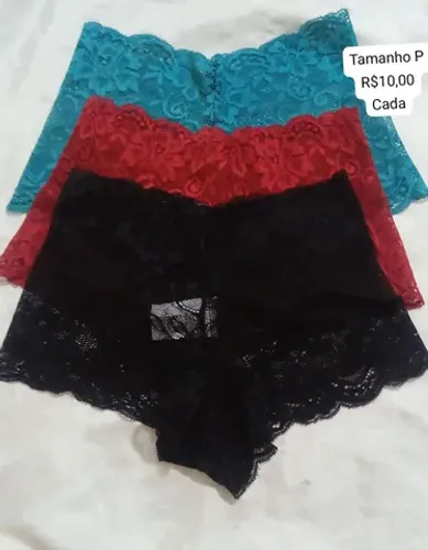 Calcinha em renda com elastano tamanho P
