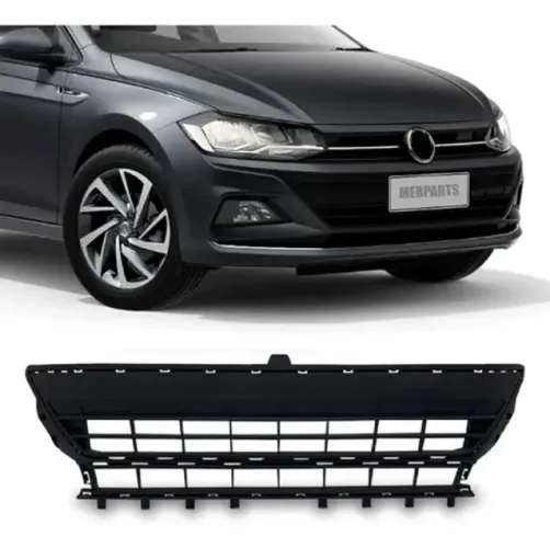 Grade Parachoque Volkswagen Polo 2018 à 2022 - Central Preto - Fipparts 10208