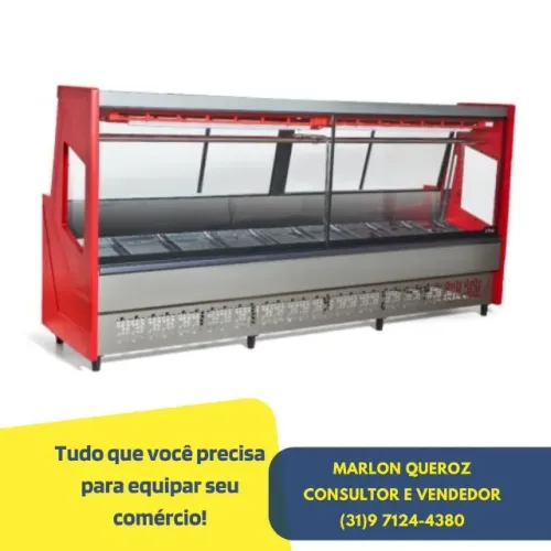 Balcão de Açougue 3m Polar Vermelho