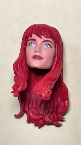 Cabeça Mulher Ruiva - head altura 4 cm p/ customização / custom boneco G.I.JOE classified