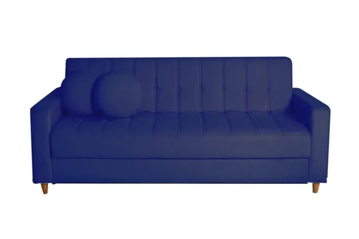 SOFA CAMA BAU VELUSOFT AZUL rn76