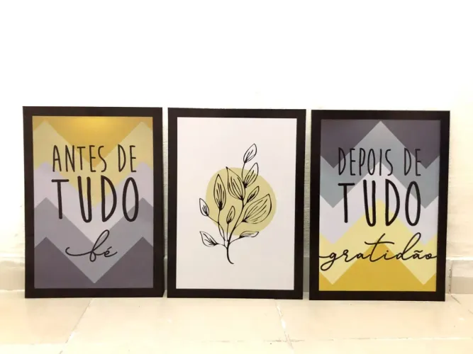 Trio de placas com borda 21x30