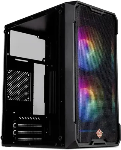 Gabinete gamer top gamer ateral de vidro com 2 fans tgt-jsr-bkgf01- colorido