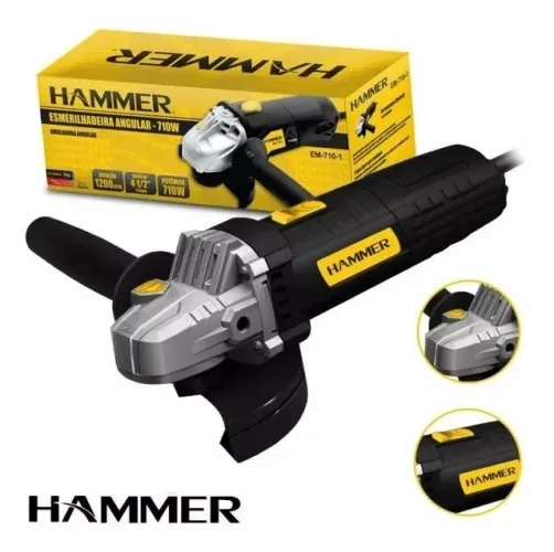 Esmerilhadeira / Lixadeira angular 4.1/2" 710 watts GYEM7101 Hammer 220V