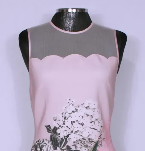 Vestido feminino midi justo rosa floral importado Ted Baker - Veste M - Ref. 3028