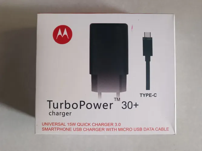 Carregador TurboPower 30+ Motorola 15W Tipo C