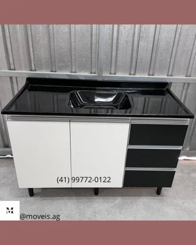Pia de Cozinha 3 gavetas com tampo - Entrego