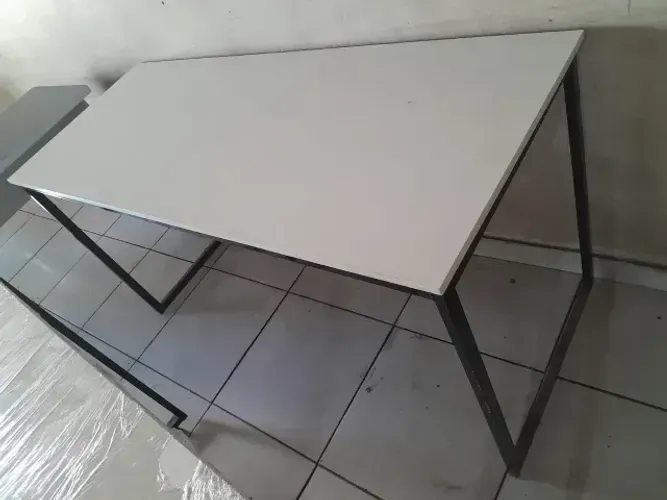 mesa industrial branca em mdf - frete gratuito