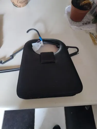 Bolsa preta vintage de couro