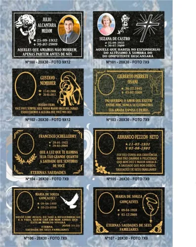 Placas para Túmulos (Lápides)