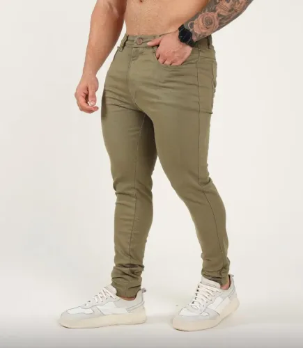 Calça Slim Fit Verde Militar