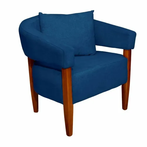 Poltrona Safira Veludo Inca Azul Marinho 24 Bem Estar Estofados sr