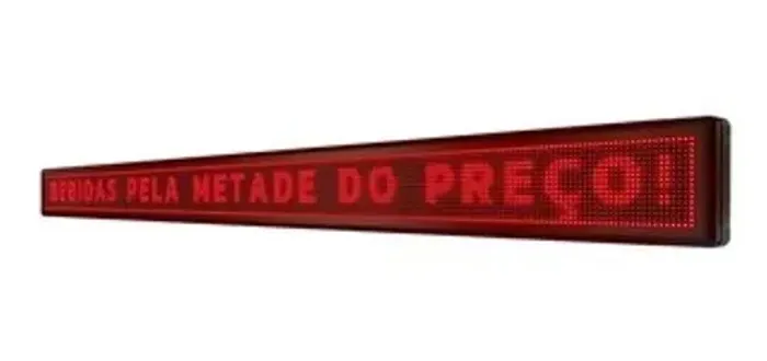 Painel Led Letreiro Programável Bivolt 1,30mx20cm Cor Le Vermelho Interno