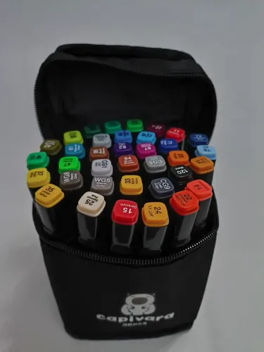 Canetas para colorir Bobbie goods- ponta dupla 36 cores + estojo