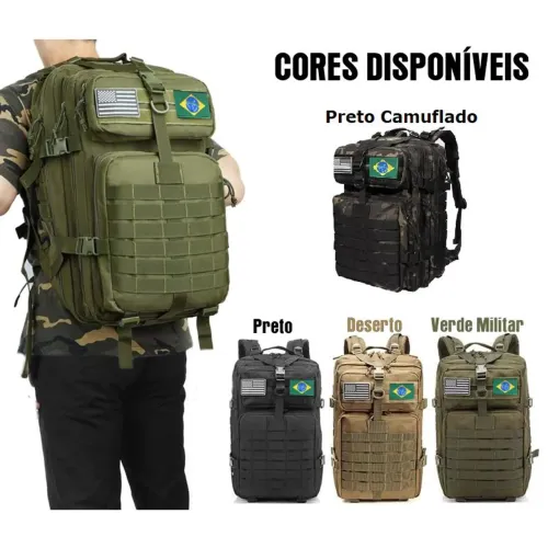 Mochila Tática Militar - Cores Disponíveis