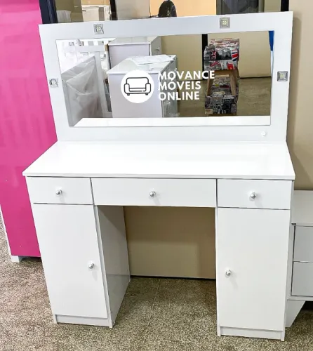 Penteadeira Camarim com Espelho e Nichos Nova