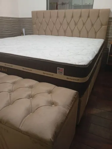  Super King Cama Box com Cabeceira e recamier OrtoSleep