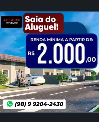 CASA e APARTAMENTO na planta para rendas a partir de R$ 2 MIL REAIS