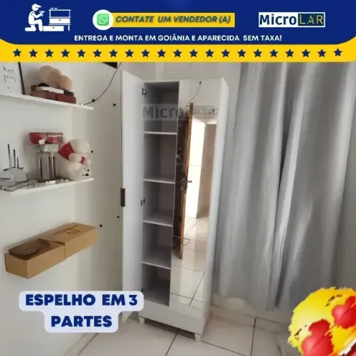 Multiuso Sapateira 2 Portas com Espelho Luxor - Sua Casa Mais Organizada